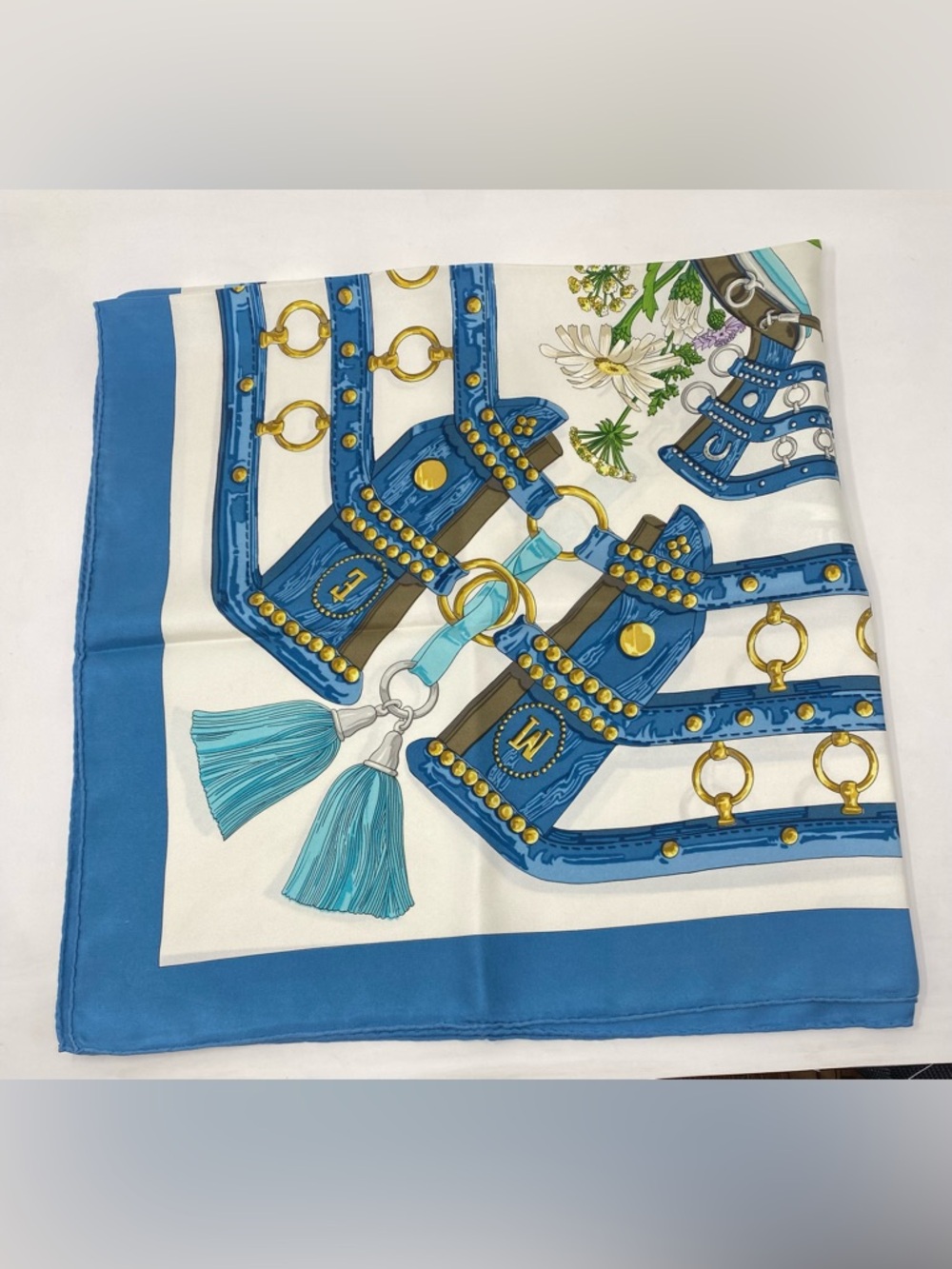 Hermes Silk Scarf Vintage Aux Champs Carre 90 By Caty Latham - Picture 7 of 16